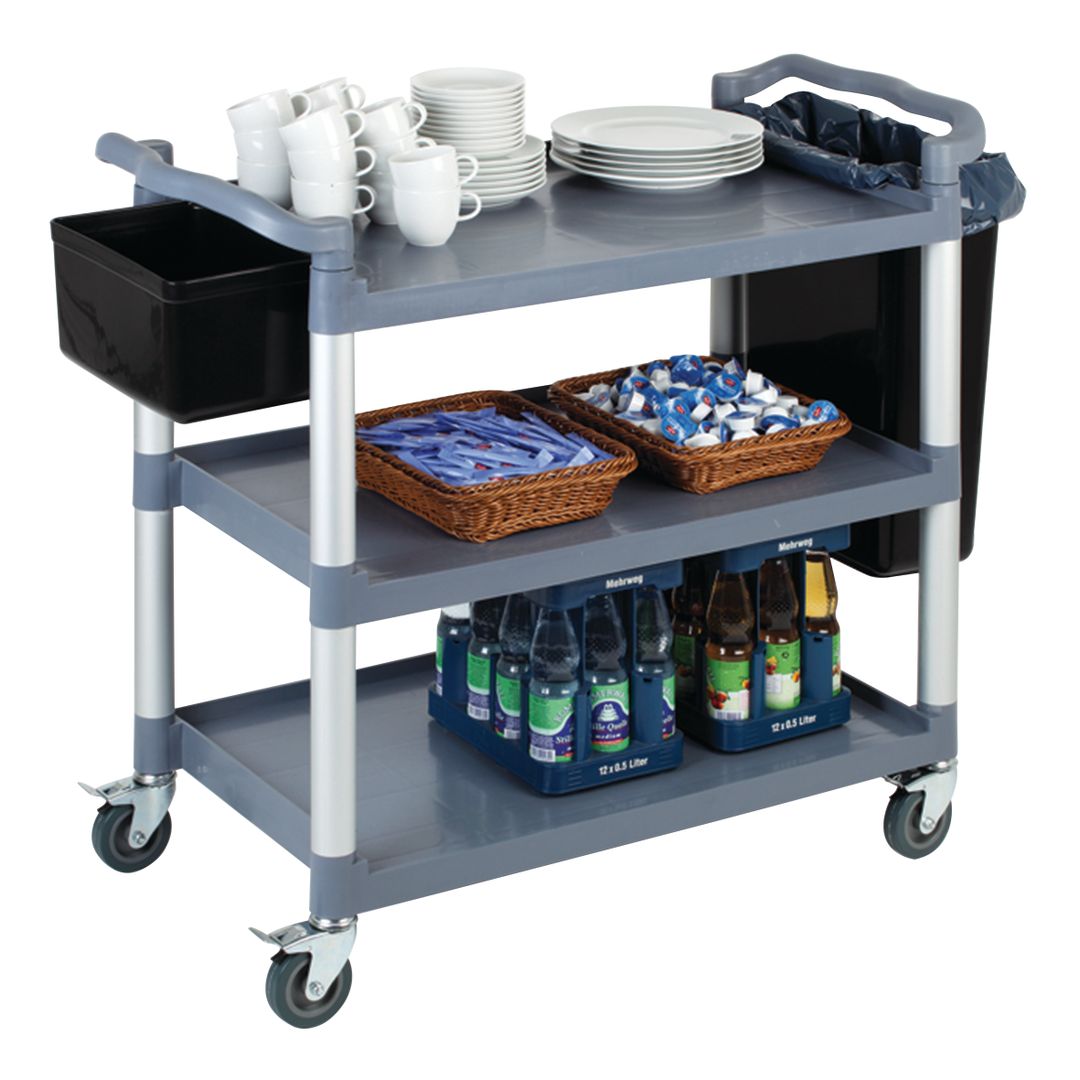 POLPROP/ALUMINIUM 3 TIER SERVING TROLLEY PK 1
