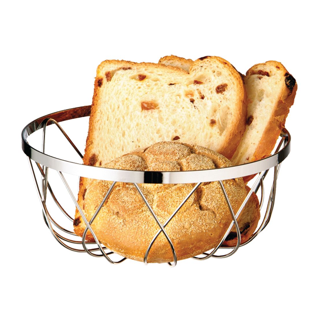 CHROME PLATED BREAD BASKET. STACKABLE. (18CM) PK 1