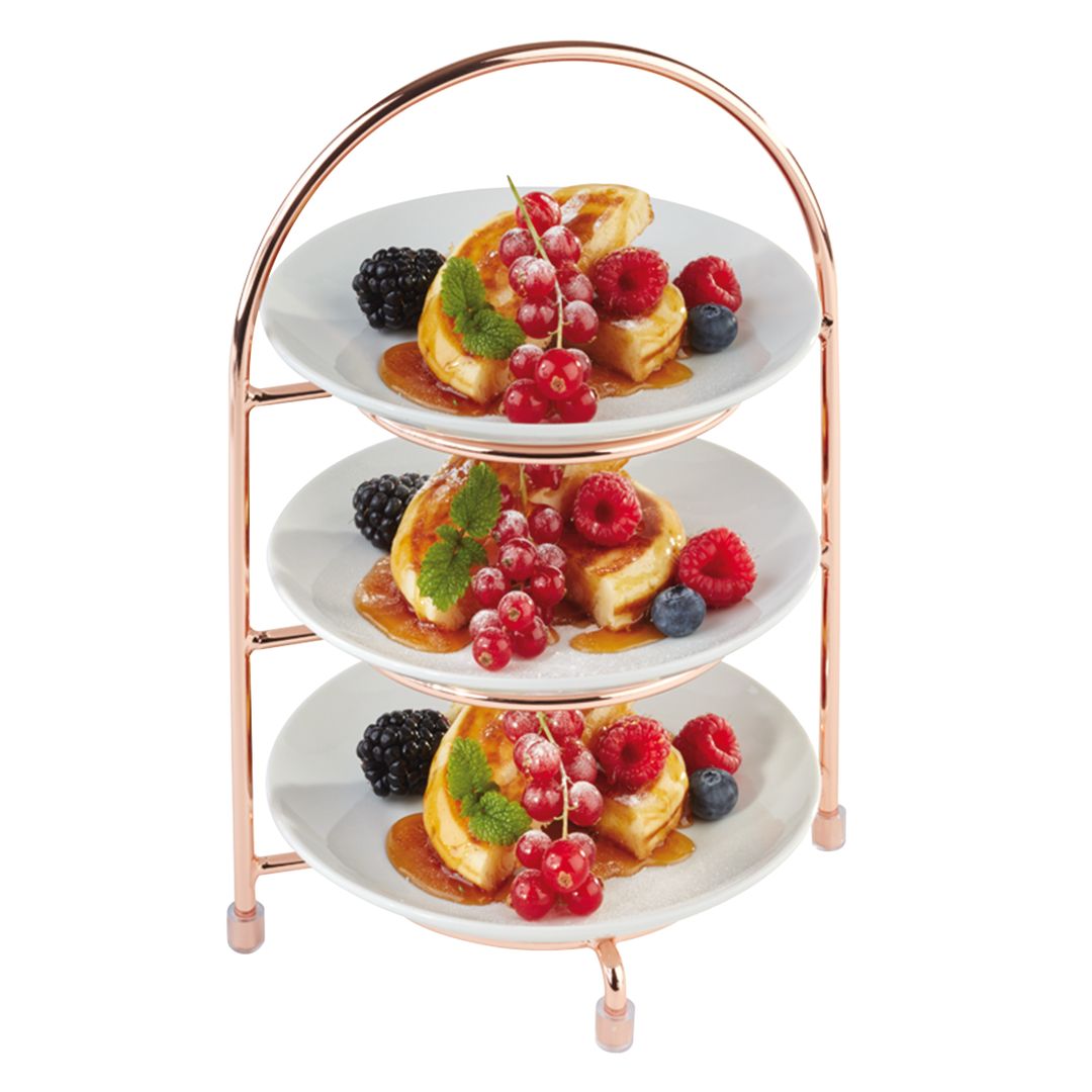 COPPER 3 TIER CAKE STAND MAX. 27CM PLATE PK 1