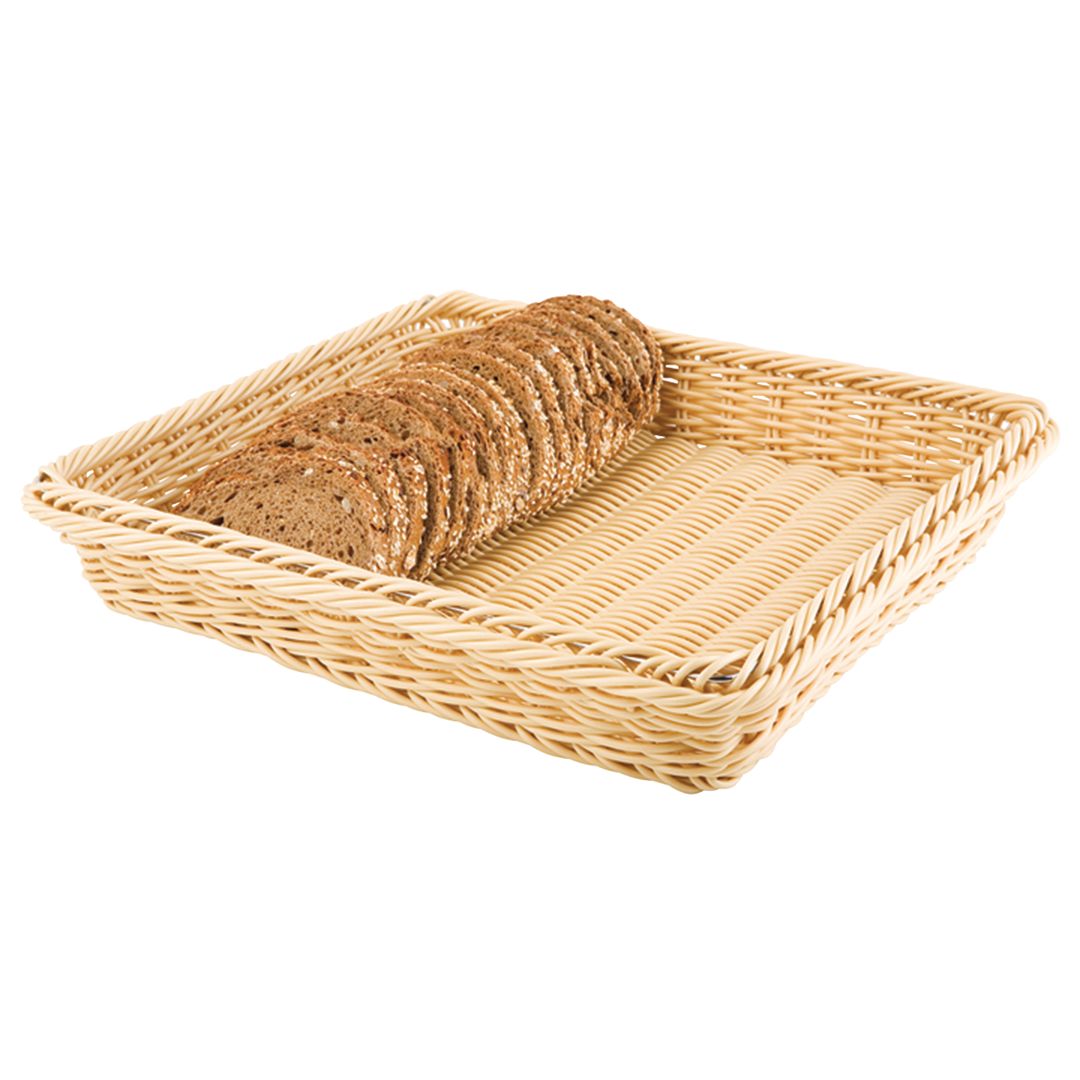 POLPROPYLENE RATTAN BASKET 32.5X26.5CM (NATURAL) PK 1