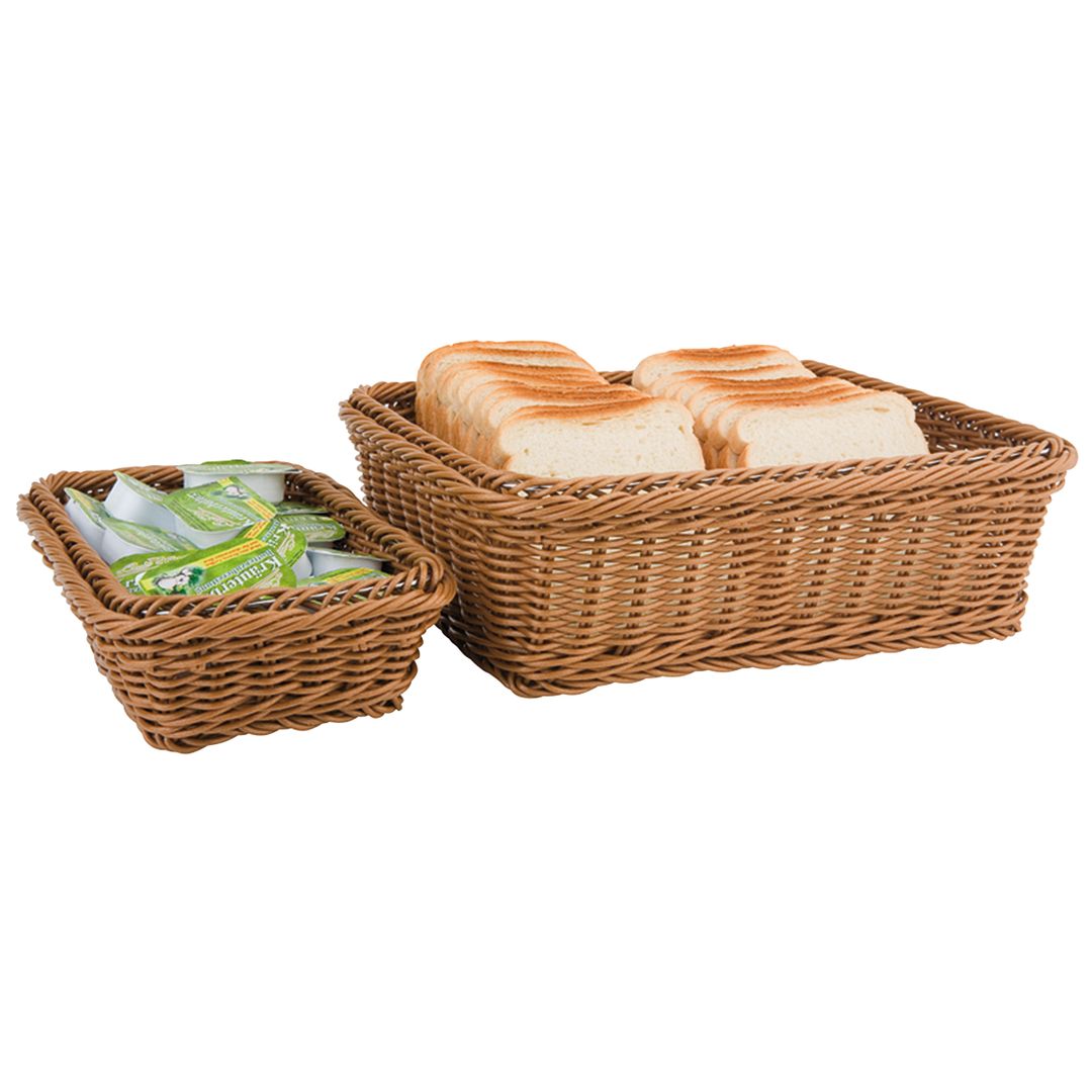 POLYPROPYLENE RATTAN BASKET 32.5X26.5 (BROWN) PK 1