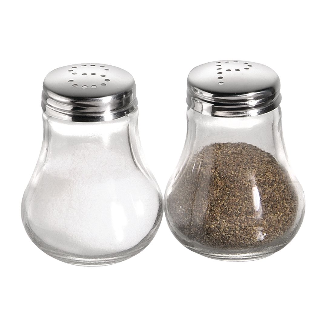 GLASS SALT & PEPPER SET PK 1