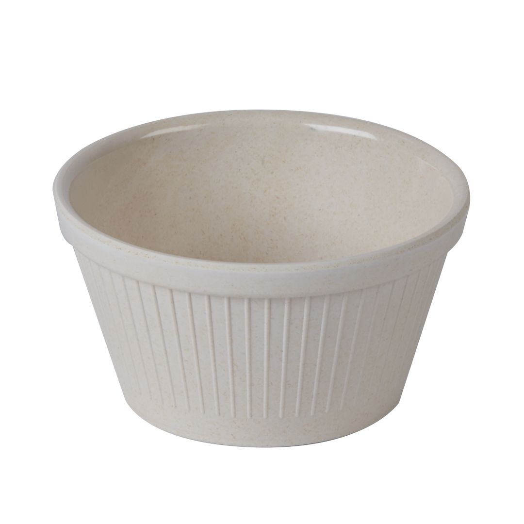 FLUTED RAMEKIN BAMBOO NATURAL WHITE 1OZ PK 1