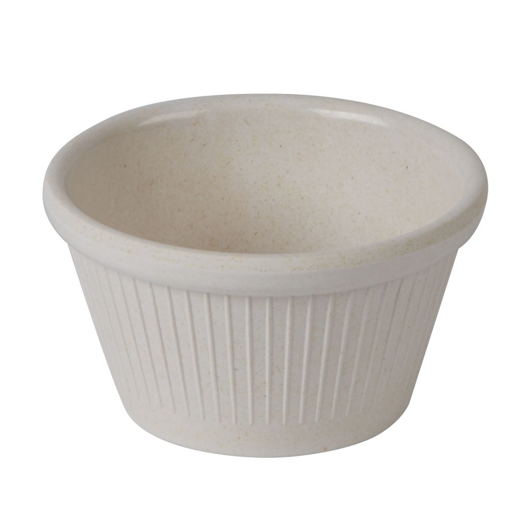 FLUTED RAMEKIN BAMBOO NATURAL WHITE 3OZ PK 1