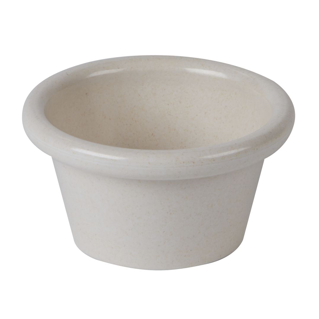PLAIN RAMEKIN BAMBOO NATURAL WHITE 3OZ PK 1