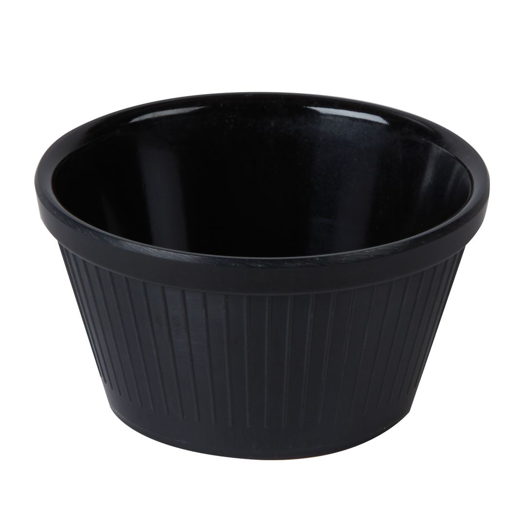 FLUTED RAMEKIN BAMBOO BLACK 4OZ PK 1