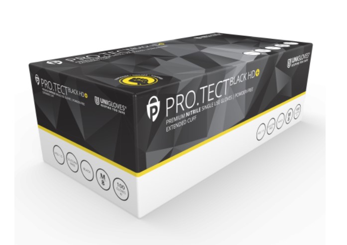 Pro Tect Black HD+ Nitrile Gloves Size Large PK 100