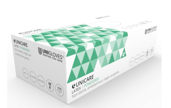 Latex Clear Powdered Gloves PK 100 Size Medium