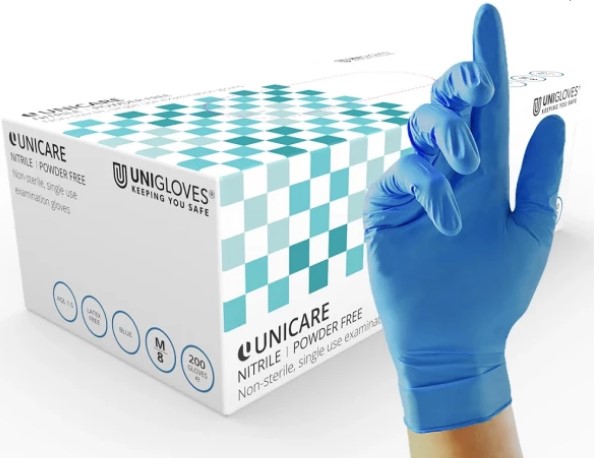 Nitrile Blue Powder Free Gloves PK 200 Size Small