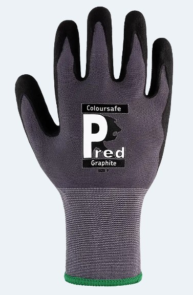 Pred Graphite Nylon Gloves Size 9 Per Pair