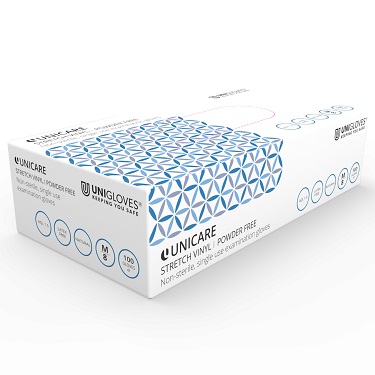 Unicare Stretch Vinyl Clear Size Large PK 100