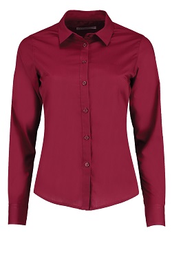 LADIES L/S SHIRT BURGUNDY SIZE 22
