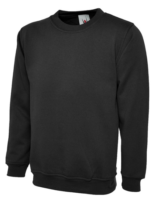UC211 - BLACK - L - LADIES DELUXE CREW N