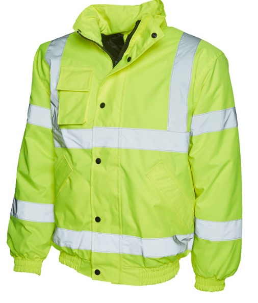 High Vis Bomber Jacket Yellow Size Medium