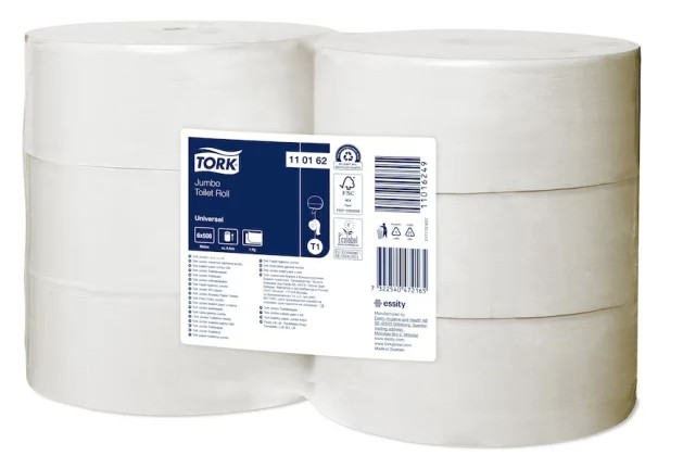 Tork 1 Ply Jumbo Toilet Roll Universal 500m PK 6