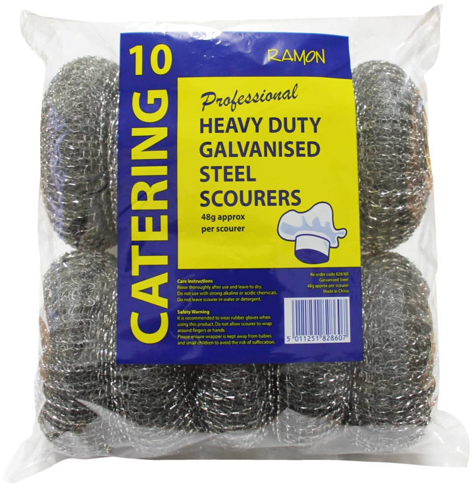 GALVANISED STEEL SCOURERS (PACK OF 10)