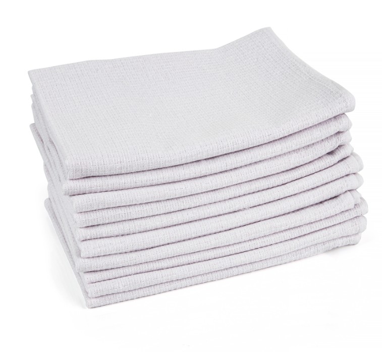 WHITE HONEYCOMB WAITERS TEA TOWELS (PACK