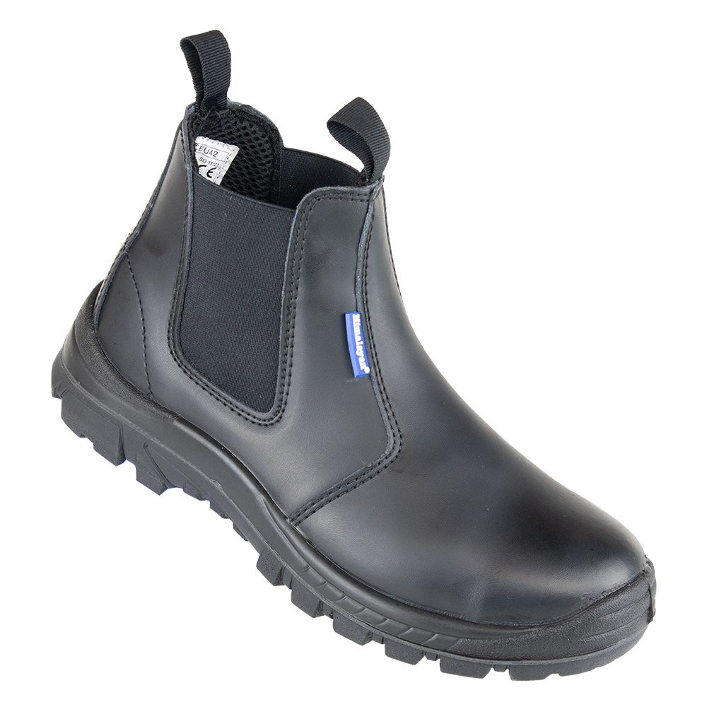 Black Leather Steel Toe Cap and Midsole Boot Size 9