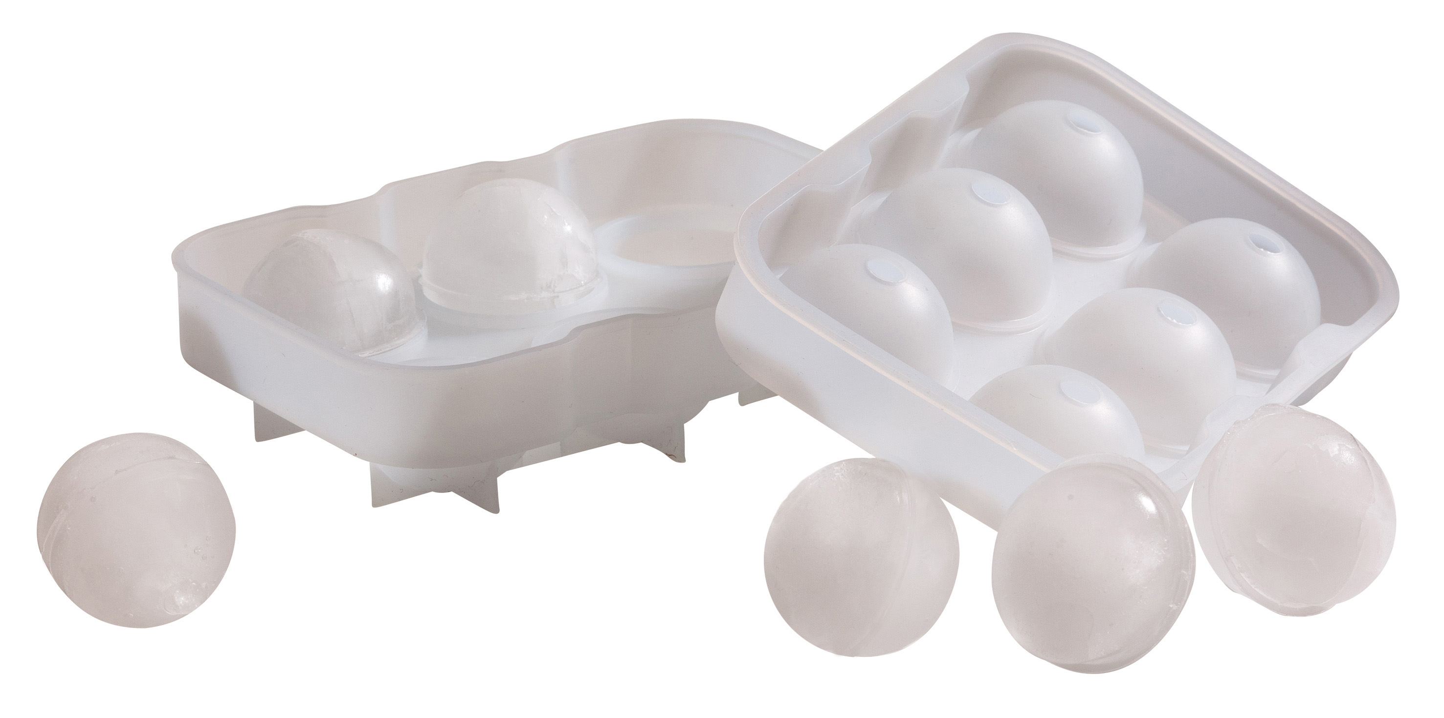 6 CAVITY SILICONE ICE BALL MOULD CLEAR