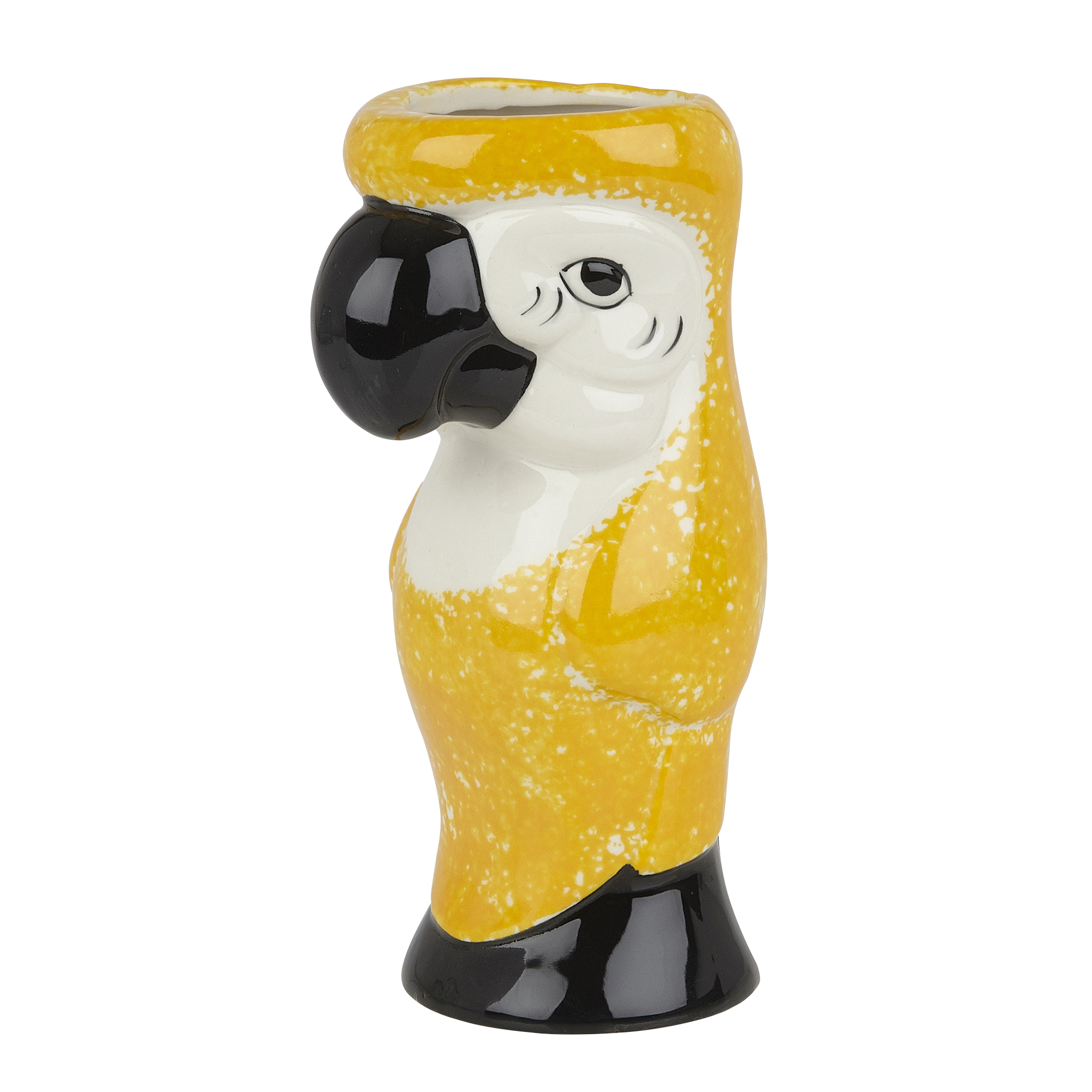 CERAMIC PARROT TIKI MUG YELLOW 750ML