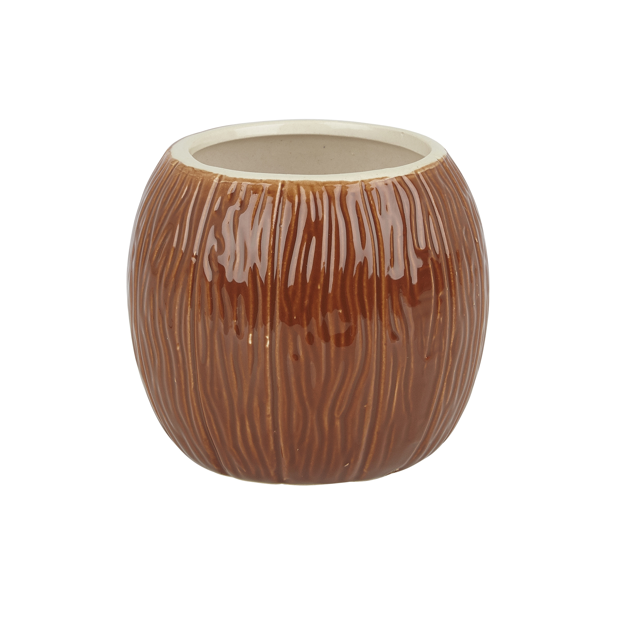 CERAMIC COCONUT TIKI MUG BROWN 500ML