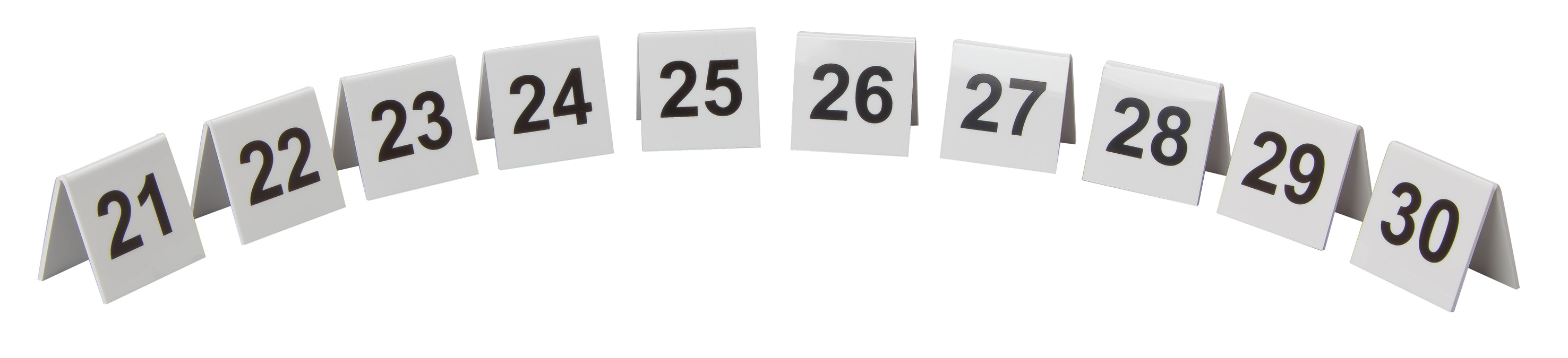 PERSPEX TABLE NUMBERS 21-30
