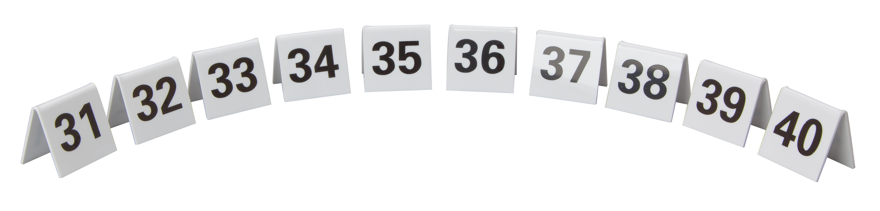 PERSPEX TABLE NUMBERS 31-40