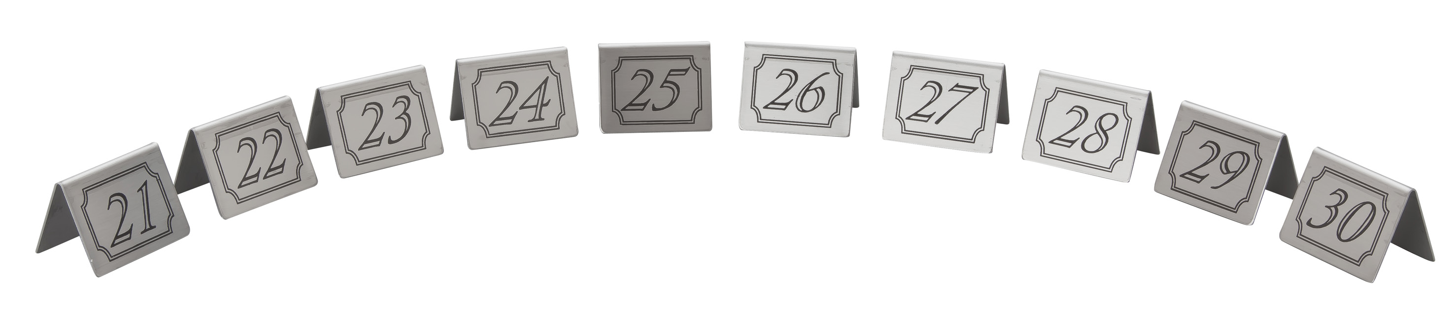 21-30 STAINLESS STEEL TABLE NUMBERS
