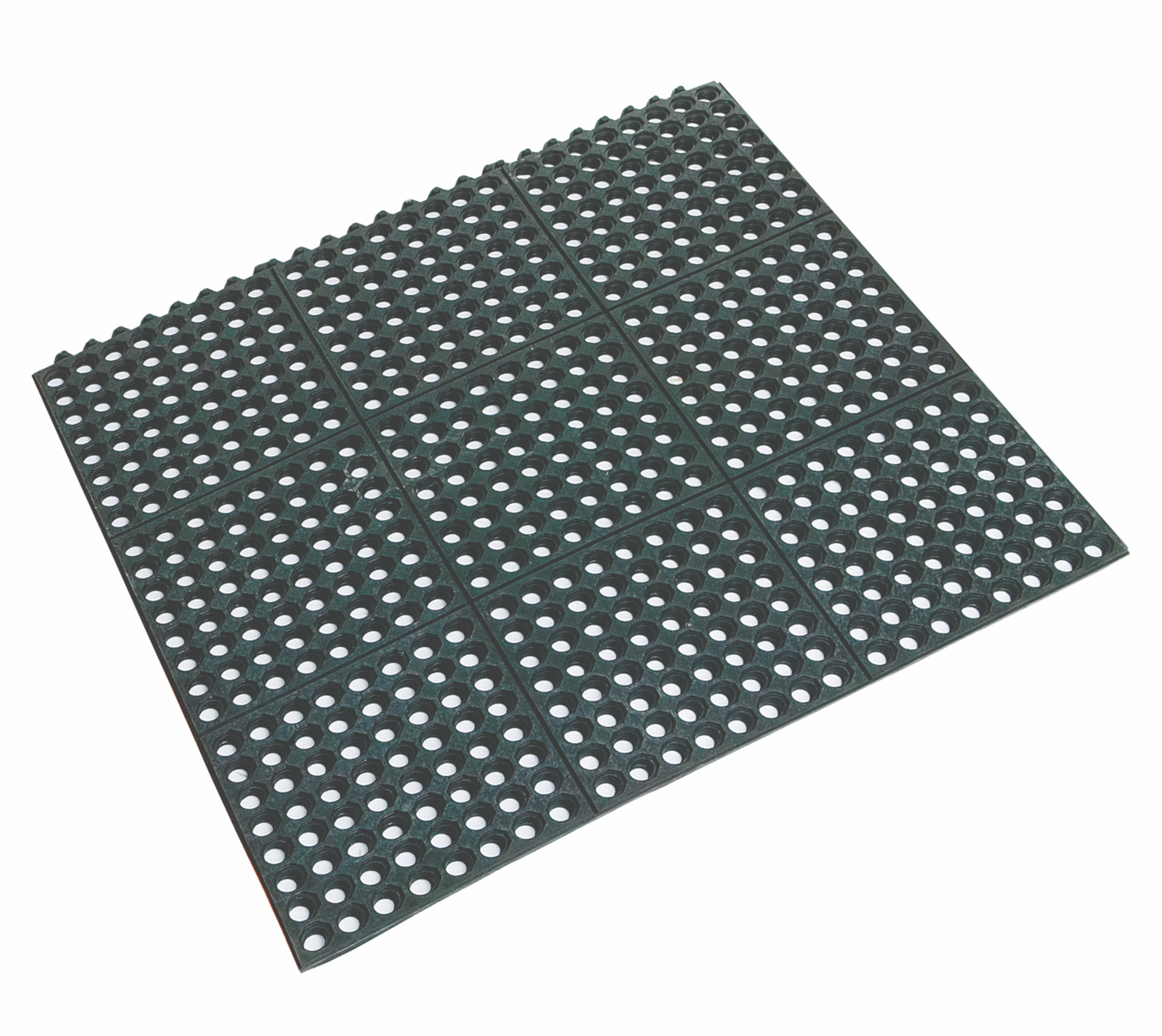 INTERLOCKING RUBBER FLOOR MAT BLACK 900 X 900 X 12MM