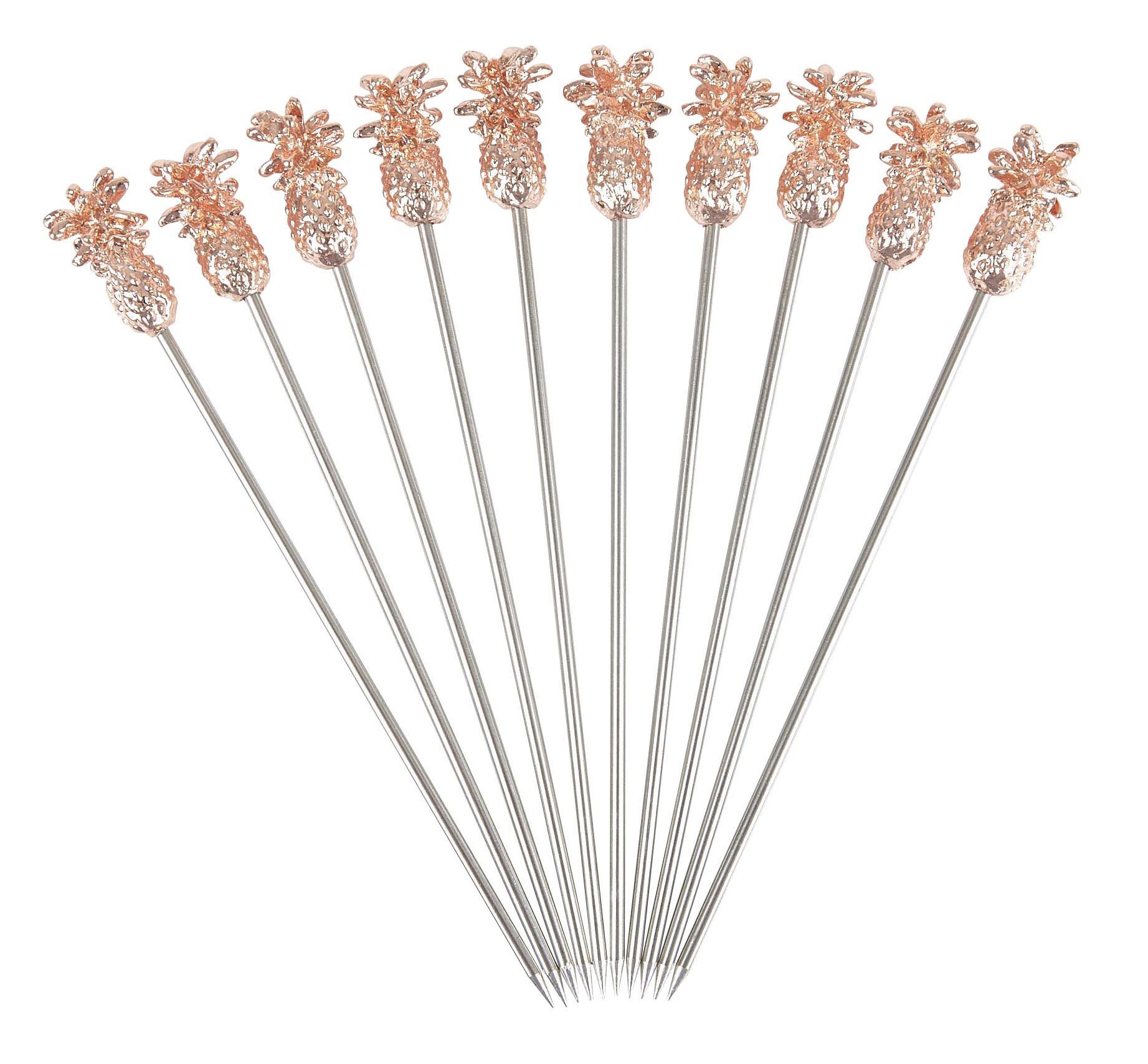 PINEAPPLE GARNISH PICK COPPER PLATED (PACK OF 10)