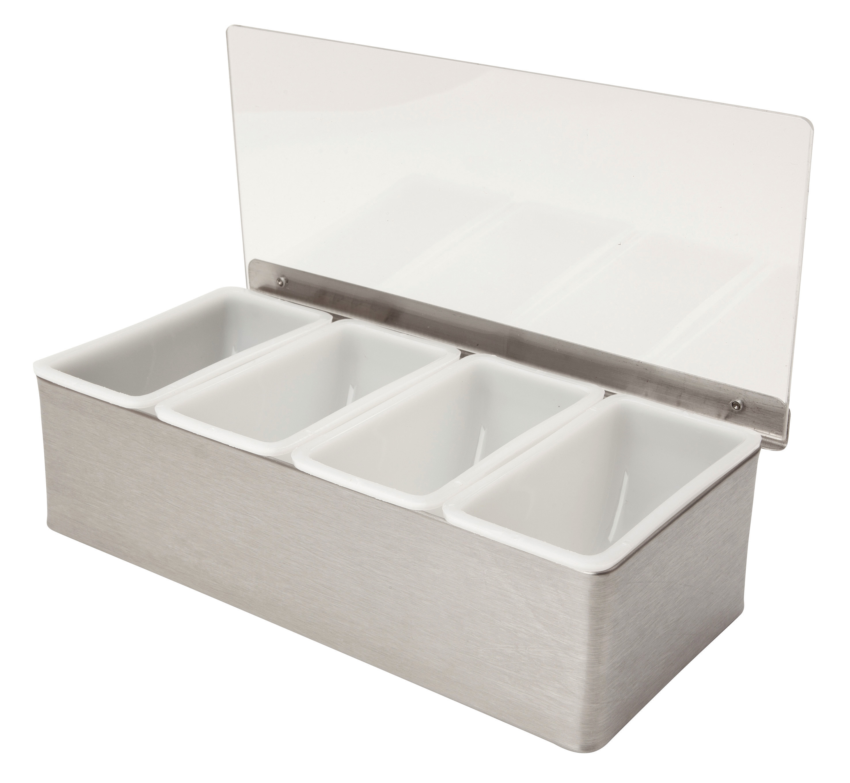 4 PART STAINLESS STEEL CONDIMENT HOLDER
