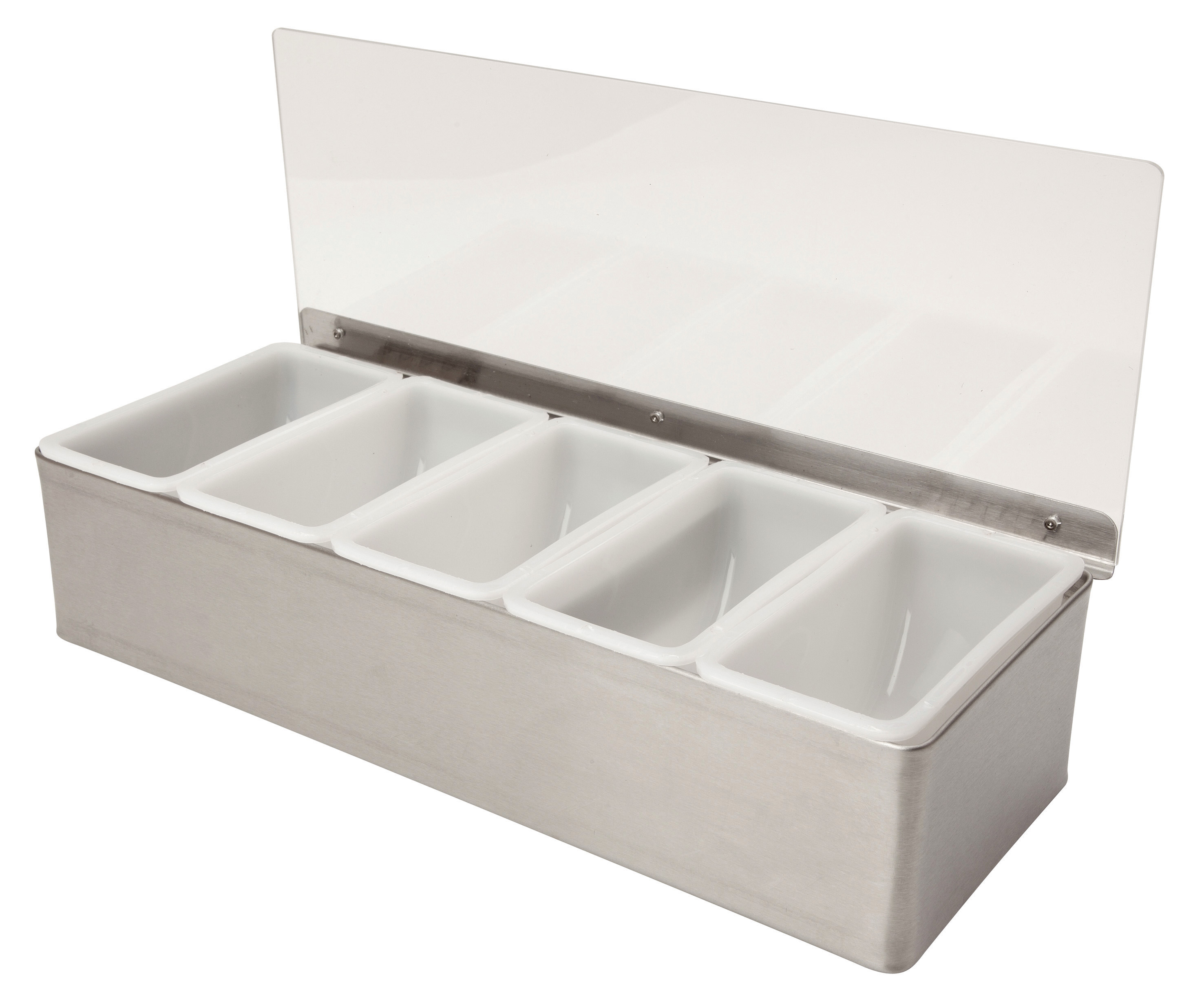 5 PART STAINLESS STEEL CONDIMENT HOLDER
