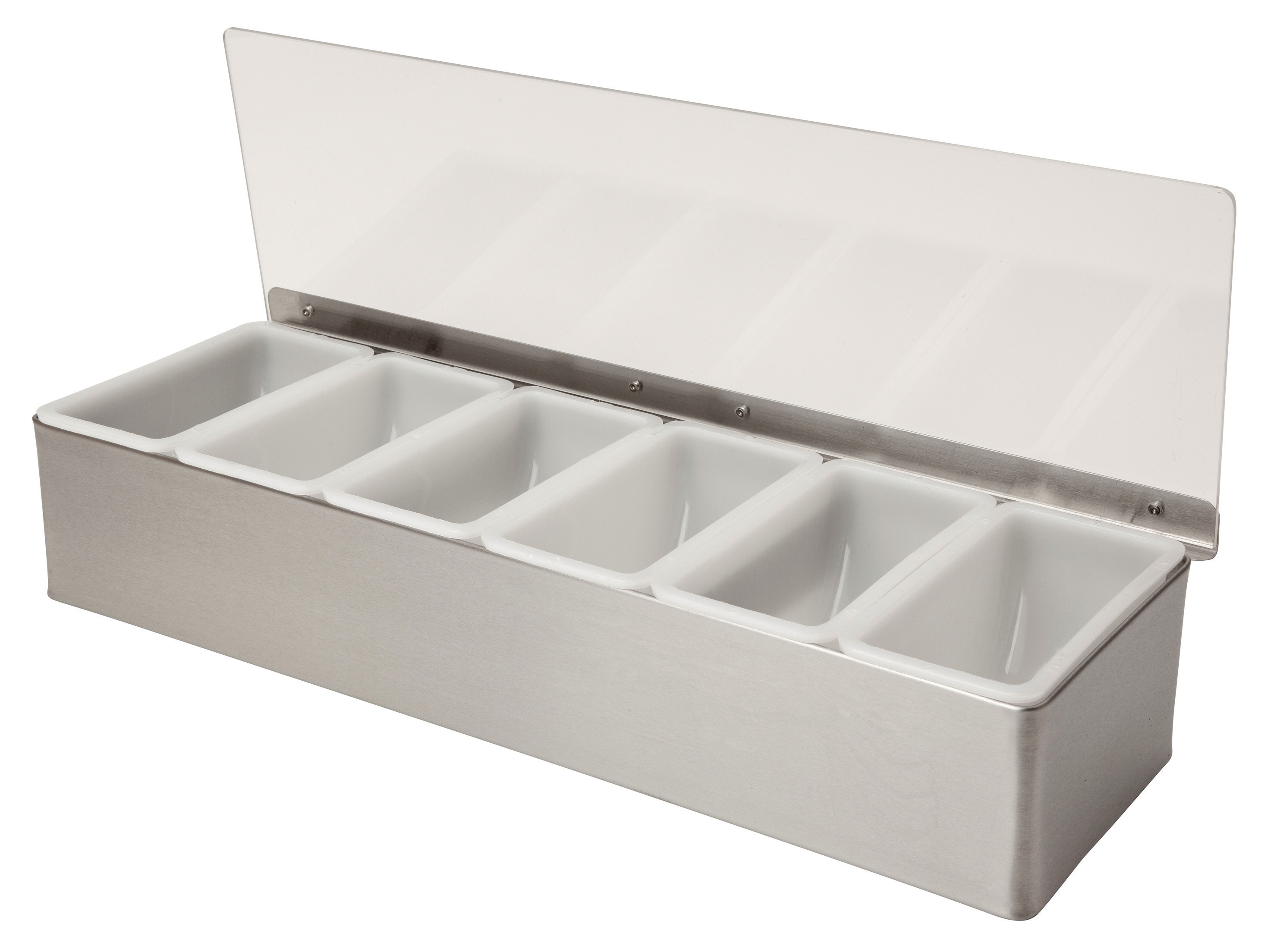 6 PART STAINLESS STEEL CONDIMENT HOLDER