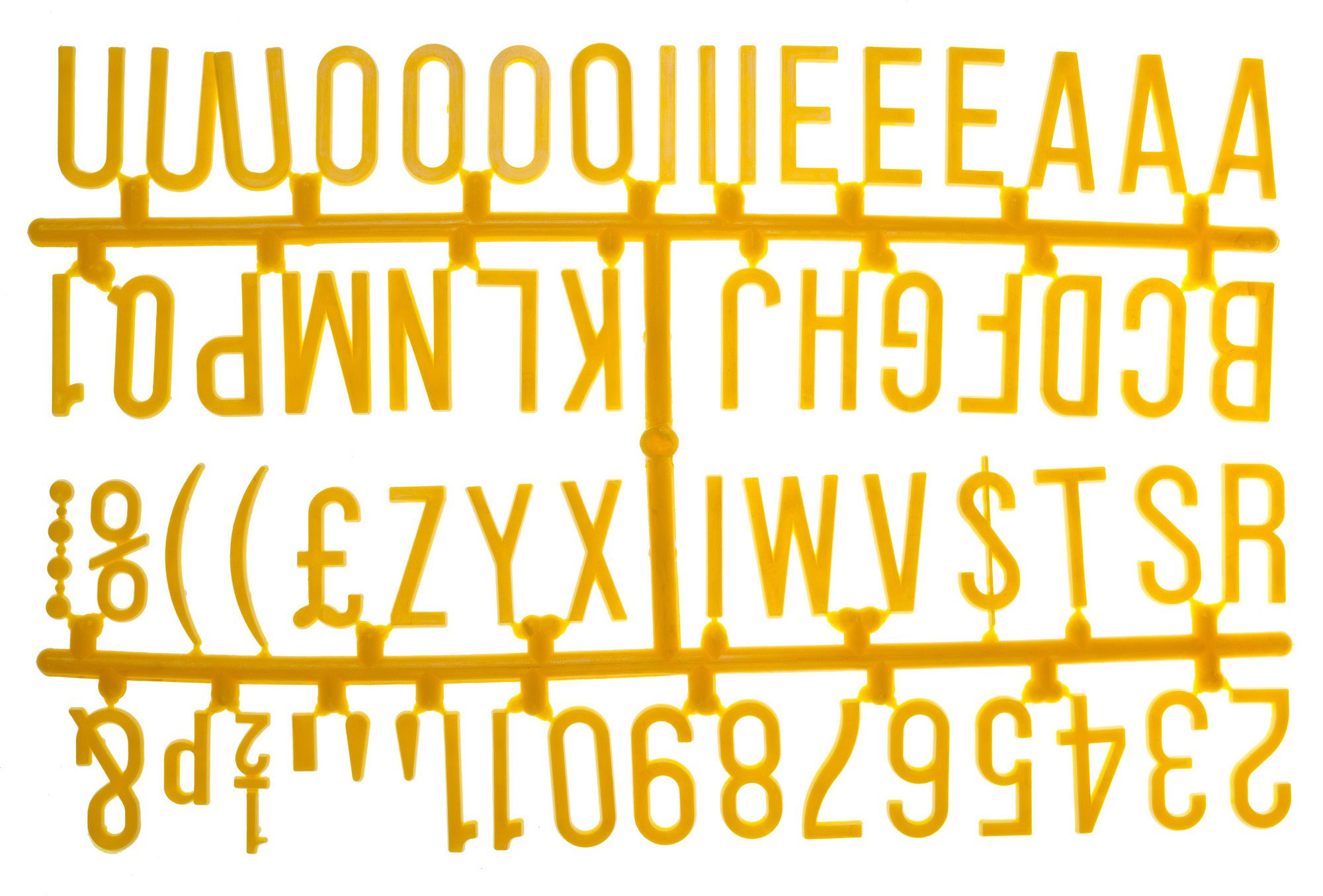 1 1/4"" LETTER SET (390 CHARACTERS) YELLOW
