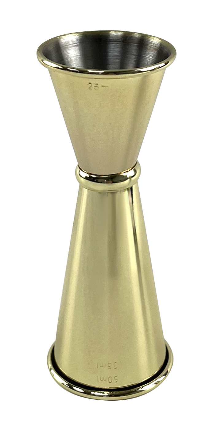 GOLD PLATED BANDED JIGGER 25/35/50ML