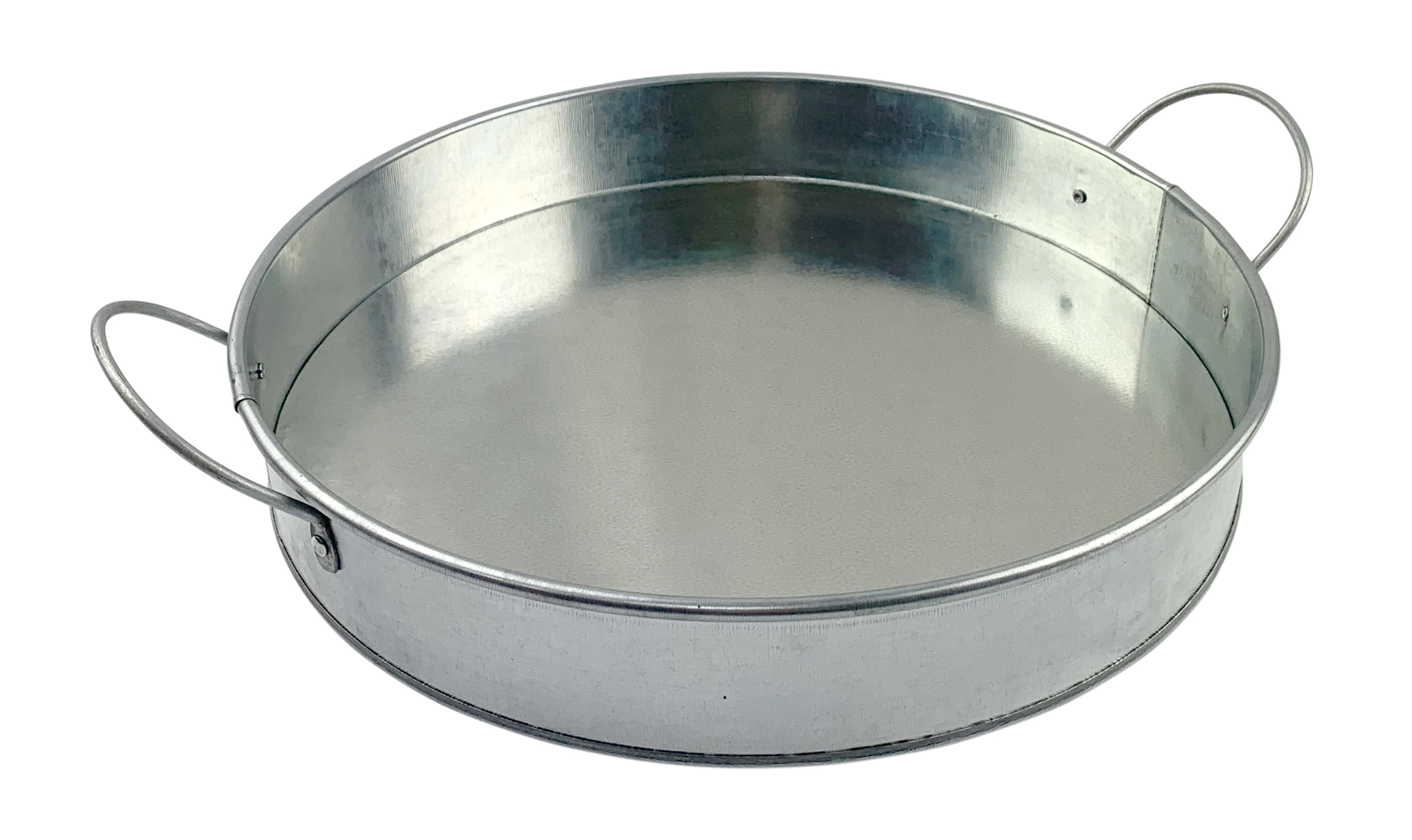 GALVANISED TIN SERVING PLATTER ROUND 12""