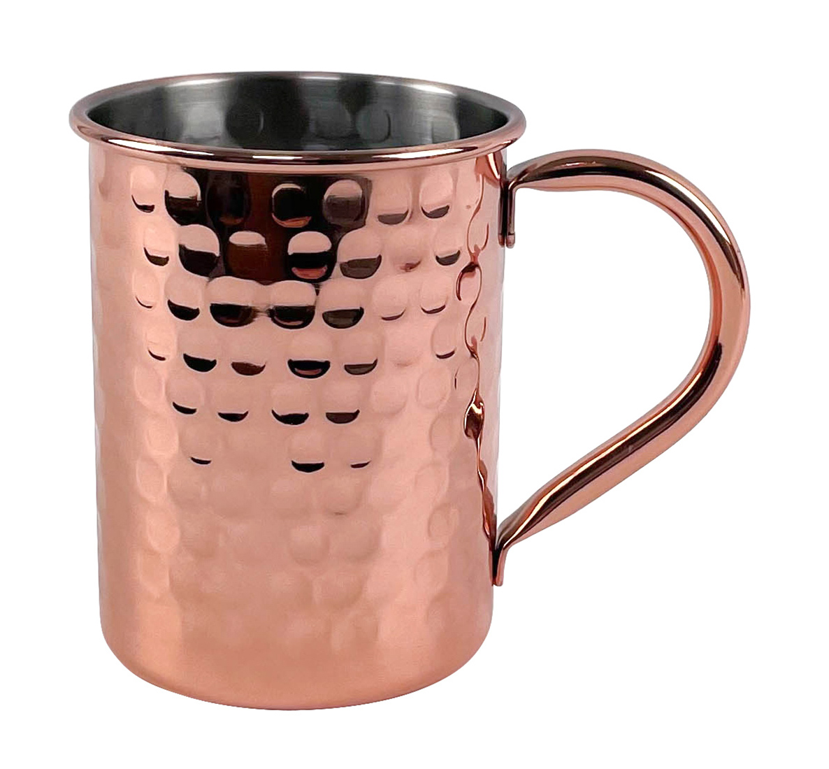 COPPER PLATED HAMMERED MUG 400ML