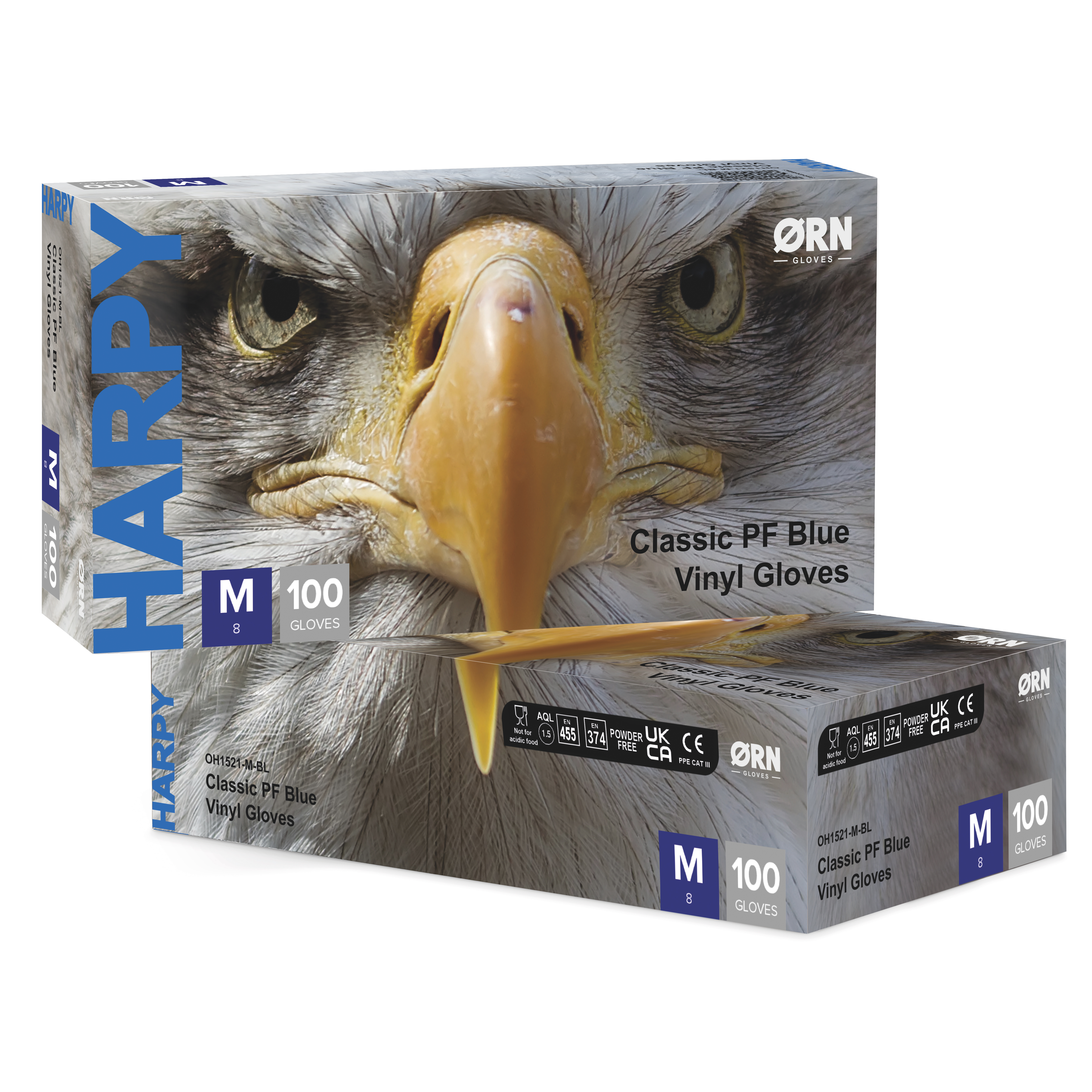 POWDERFREE BLUE VINYL GLOVES MEDIUM PK 100