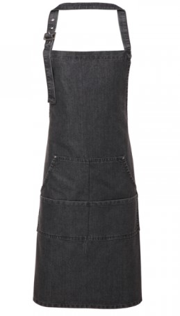BLACK DENIM BIB APRON
