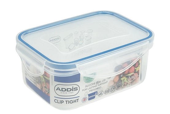 Addis Clip Tight 550ml Rectangular Food Box PK 6