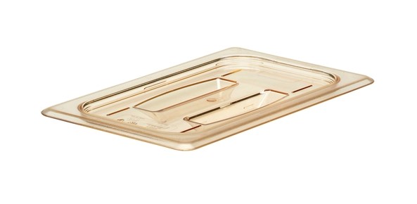 Cambro Gastronorm Plain Lid High Heat 1/4 Amber Polycarbonate