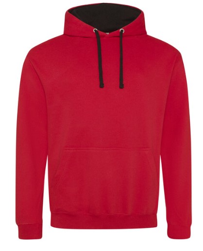 Varisty Hoodie Fire Red Jet Black XXL