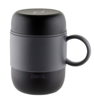 Drink Pod Mug Flask Black With Handle 280ml