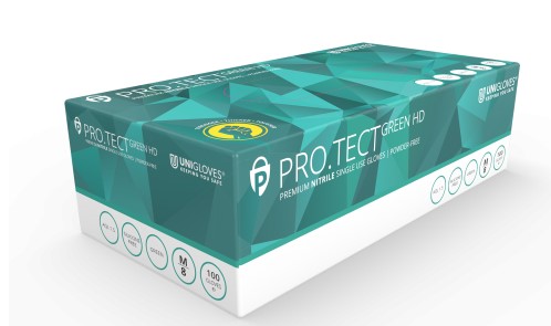 Pro-Tect Green HD PF Nitrile Glove PK 100 Size Medium