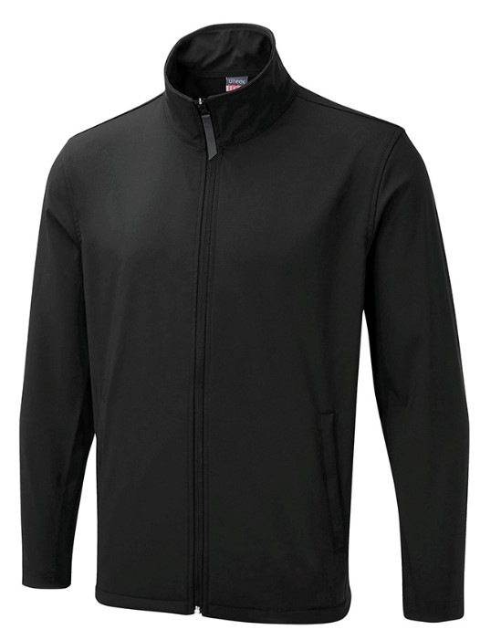 UXX10 BLACK MEDIUM PRINTABLE SOFT SHELL JACKET