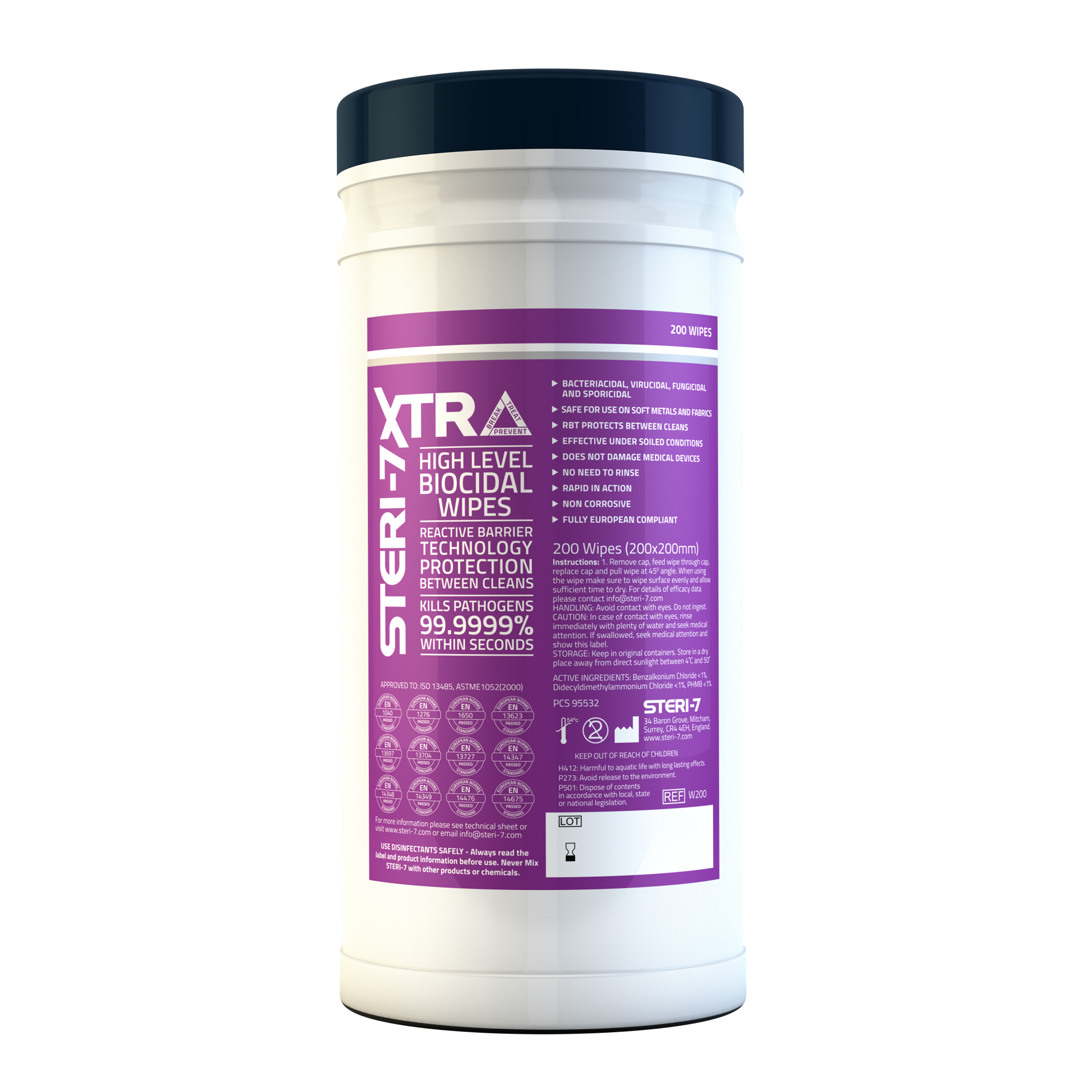 Steri-7 200 Tub wipes x 6 