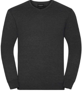V Neck Knitted Pullover Charcoal Size Large