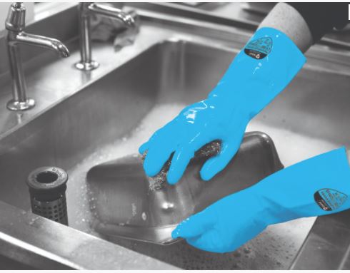 Blue Latex Rubber Household Glove Size Medium PK 144
