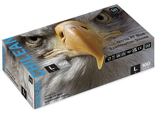 Chilean Blue Nitrile Gloves PK 100 Size Medium