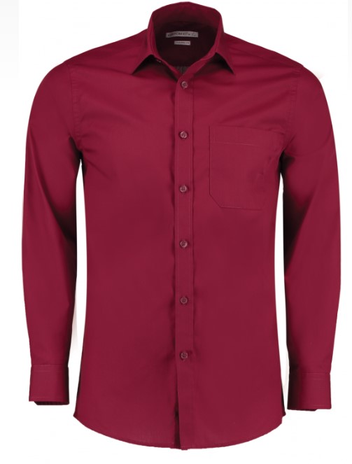 MENS L/S SHIRT BURGUNDY 21